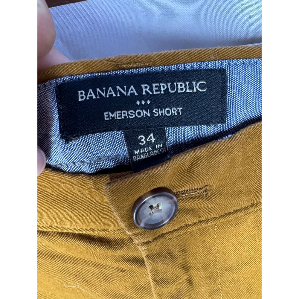 Banana Republic Emerson Shorts Mens 34 Tobacco Brown Chino Cotton Stretch - Picture 5 of 7